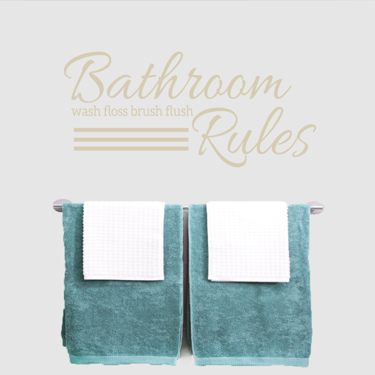 Charlton Home® Bathroom Rules Wall Decal & Reviews Wayfair